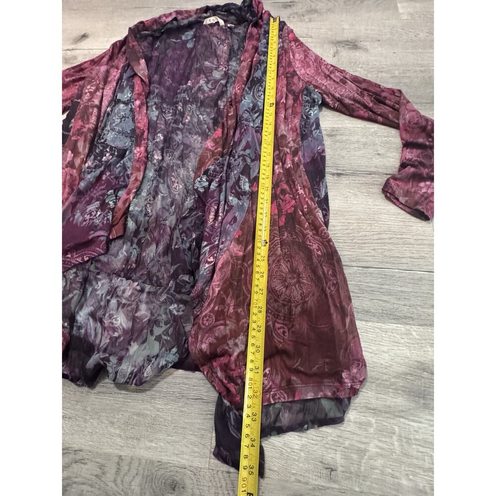 Soft Surroundings Ballia Kimono XL Multicolored Print Open Cardigan Jacket - Picture 4 of 6